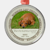 Memorial - Verlies van hond - Aangepaste foto/naam Metalen Ornament (Voorkant)