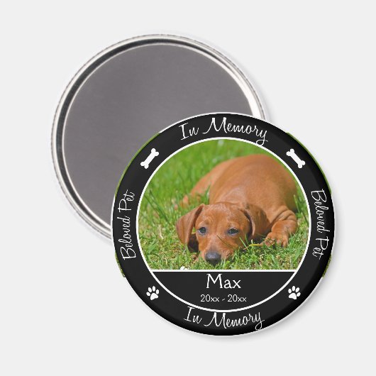 Memorial - Verlies van honden - Aangepaste foto/na Magneet (Voorkant / Achterkant)