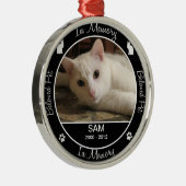 Memorial - Verlies van kat - Aangepaste foto/naam Metalen Ornament (Rechts)