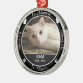 Memorial - Verlies van kat - Aangepaste foto/naam Metalen Ornament (Links)