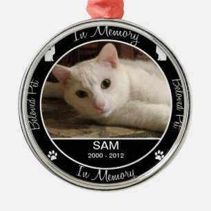Memorial - Verlies van kat - Aangepaste foto/naam Metalen Ornament