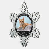 Memorial - Verlies van kat - Aangepaste foto/naam Tin Sneeuwvlok Ornament (Rechts)