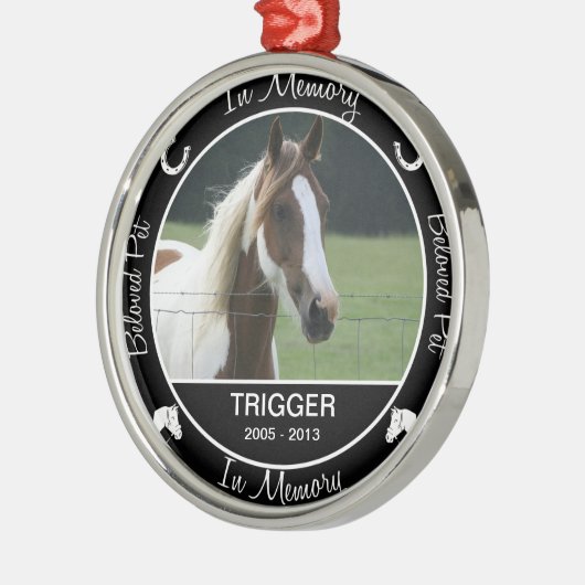 Memorial - Verlies van paarden - Aangepaste foto/n Metalen Ornament (Links)