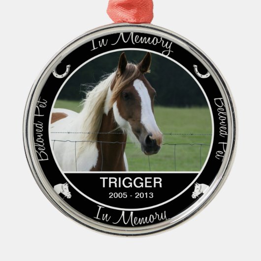 Memorial - Verlies van paarden - Aangepaste foto/n Metalen Ornament (Voorkant)