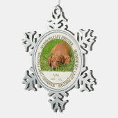 Memorial - Verlies van Pet - Aangepaste foto/naam Tin Sneeuwvlok Ornament (Rechts)