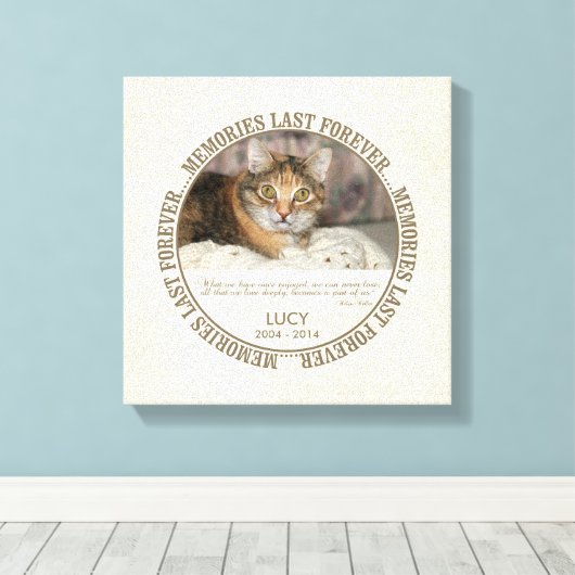 Memorial - Verlies van Pet Custom Foto / Naam Canvas Afdruk (Insitu (Houten vloer))