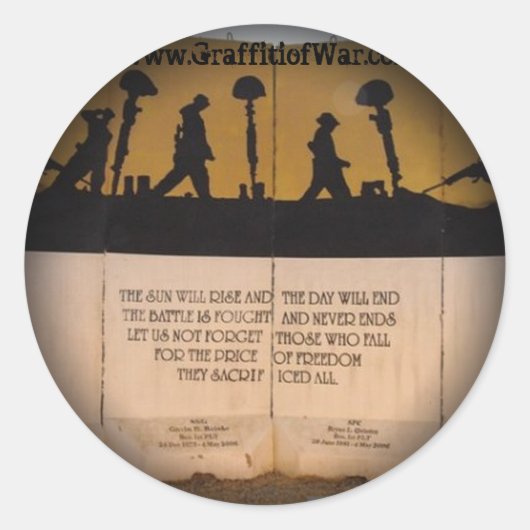 Memorial Vervagen naar zwarte ronde Stickers (Voorkant)