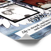 Memorial vier foto blauw wit digitale zonnebloemen poster (Hoek)