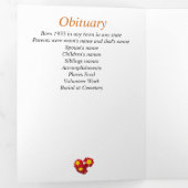 Memorial Vier Foto's op Marigold Background Drieluik Aankondiging (Binnenzijde eerst)