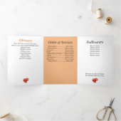 Memorial Vier Foto's op Marigold Background Drieluik Aankondiging (Binnen)