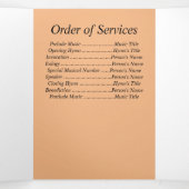 Memorial Vier Foto's op Marigold Background Drieluik Aankondiging (Binnenkant midden)