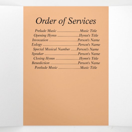 Memorial Vier Foto's op Marigold Background Drieluik Aankondiging (Binnenkant midden)