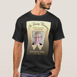Memorial Voeg Photo Angel Wings in Gold toe T-shirt