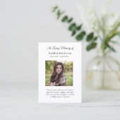 Memorial Vogelfoto Begrafenisgebed Kaart Visitekaartje (Staand voorkant)