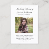 Memorial Vogelfoto Begrafenisgebed Kaart Visitekaartje (Voorkant)