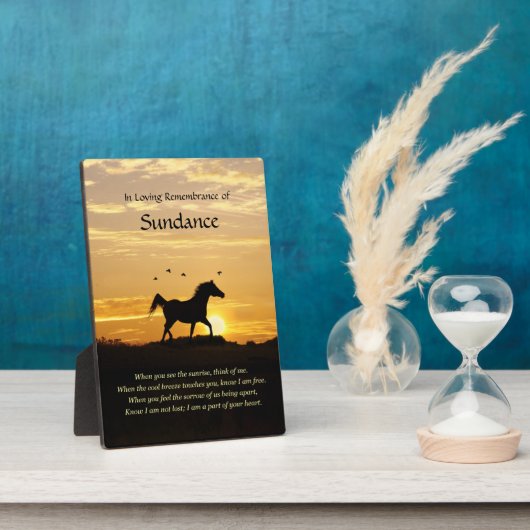 Memorial voor aangepaste paardennaam fotoplaat (Zijkant)