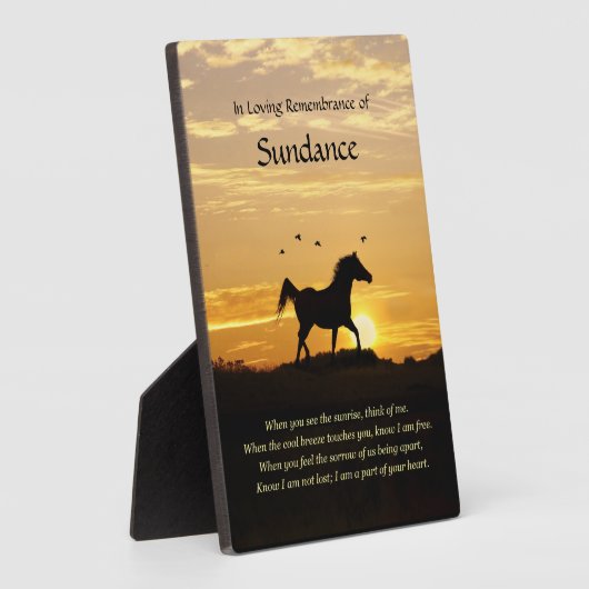 Memorial voor aangepaste paardennaam fotoplaat (Zijkant)