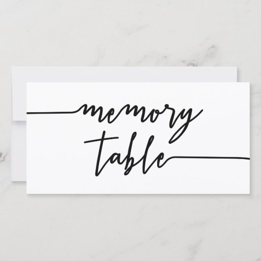 Memorial voor Black Script Memory Table (Voorkant)
