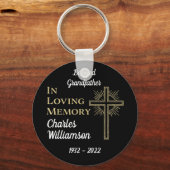 Memorial voor Christelijke Gold Cross-herdenking Sleutelhanger (Voorkant)