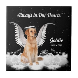 Memorial voor Pet Golden Retriever Angel Dog Tegeltje