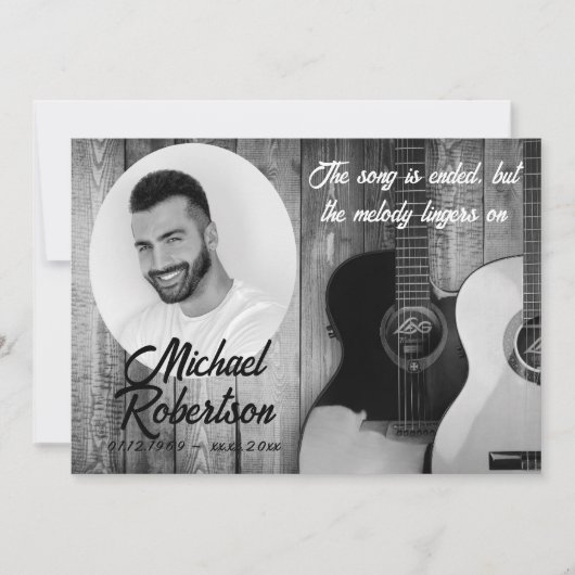 Memorial voor zwarte en witte elektrische gitaren kaart (Voorkant)