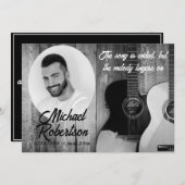 Memorial voor zwarte en witte elektrische gitaren kaart (Voorkant / Achterkant)