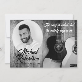 Memorial voor zwarte en witte elektrische gitaren kaart