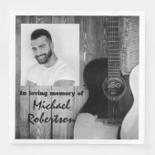 Memorial voor zwarte en witte elektrische gitaren servet (Voorkant)