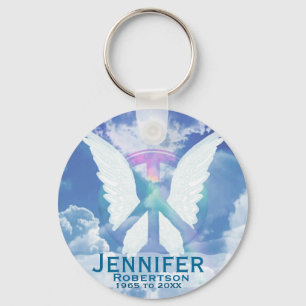 Memorial   Vrede en Angel Wings Sleutelhanger
