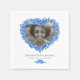 Memorial wake foto vergeten-me-nots servet