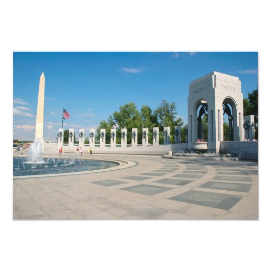 Memorial Washington, DC, National WWII Foto Afdruk (Voorkant)