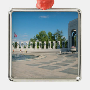 Memorial Washington, DC, National WWII Metalen Ornament