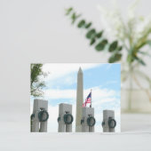 Memorial Washington Monument en WWII in DC Briefkaart (Staand voorkant)