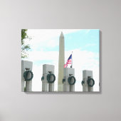 Memorial Washington Monument en WWII in DC Canvas Afdruk (Voorkant)