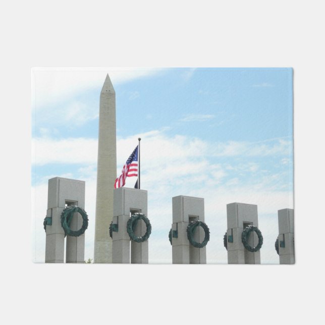 Memorial Washington Monument en WWII in DC Deurmat (Voorkant)