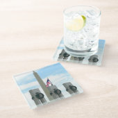 Memorial Washington Monument en WWII in DC Glazen Onderzetter (Schuin)