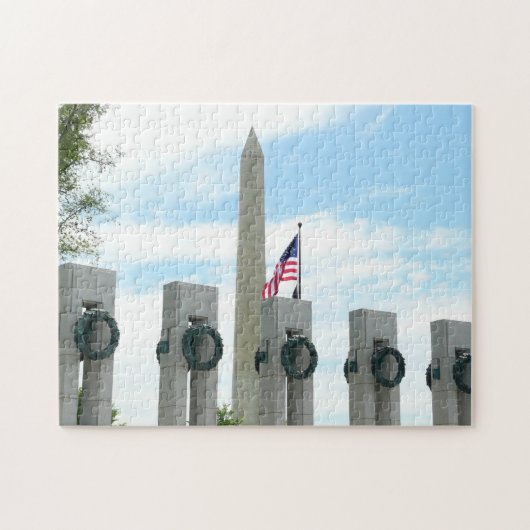 Memorial Washington Monument en WWII in DC Legpuzzel (Horizontaal)