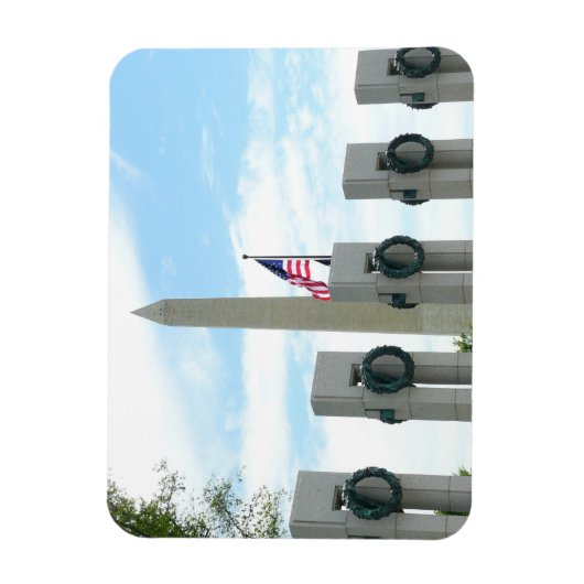 Memorial Washington Monument en WWII in DC Magneet (Verticaal)