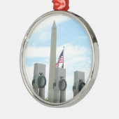Memorial Washington Monument en WWII in DC Metalen Ornament (Links)