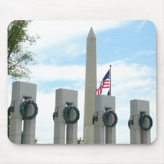 Memorial Washington Monument en WWII in DC Muismat (Voorkant)