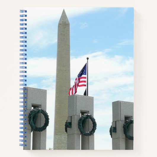 Memorial Washington Monument en WWII in DC Notitieboek (Voorkant)