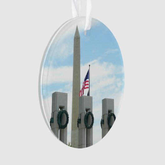 Memorial Washington Monument en WWII in DC Ornament (voorkant)