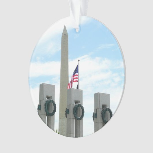 Memorial Washington Monument en WWII in DC Ornament (voorkant)