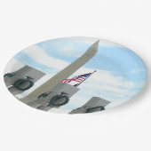 Memorial Washington Monument en WWII in DC Papieren Bordje (Gekanteld)