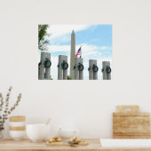 Memorial Washington Monument en WWII in DC Poster (Keuken)