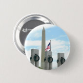 Memorial Washington Monument en WWII in DC Ronde Button 5,7 Cm (Voorkant /achterkant)