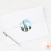 Memorial Washington Monument en WWII in DC Ronde Sticker (Envelop)