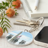 Memorial Washington Monument en WWII in DC Sleutelhanger (Voorkant Rechts)