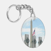 Memorial Washington Monument en WWII in DC Sleutelhanger (Voorkant Links)
