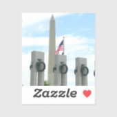 Memorial Washington Monument en WWII in DC Sticker (Vel)
